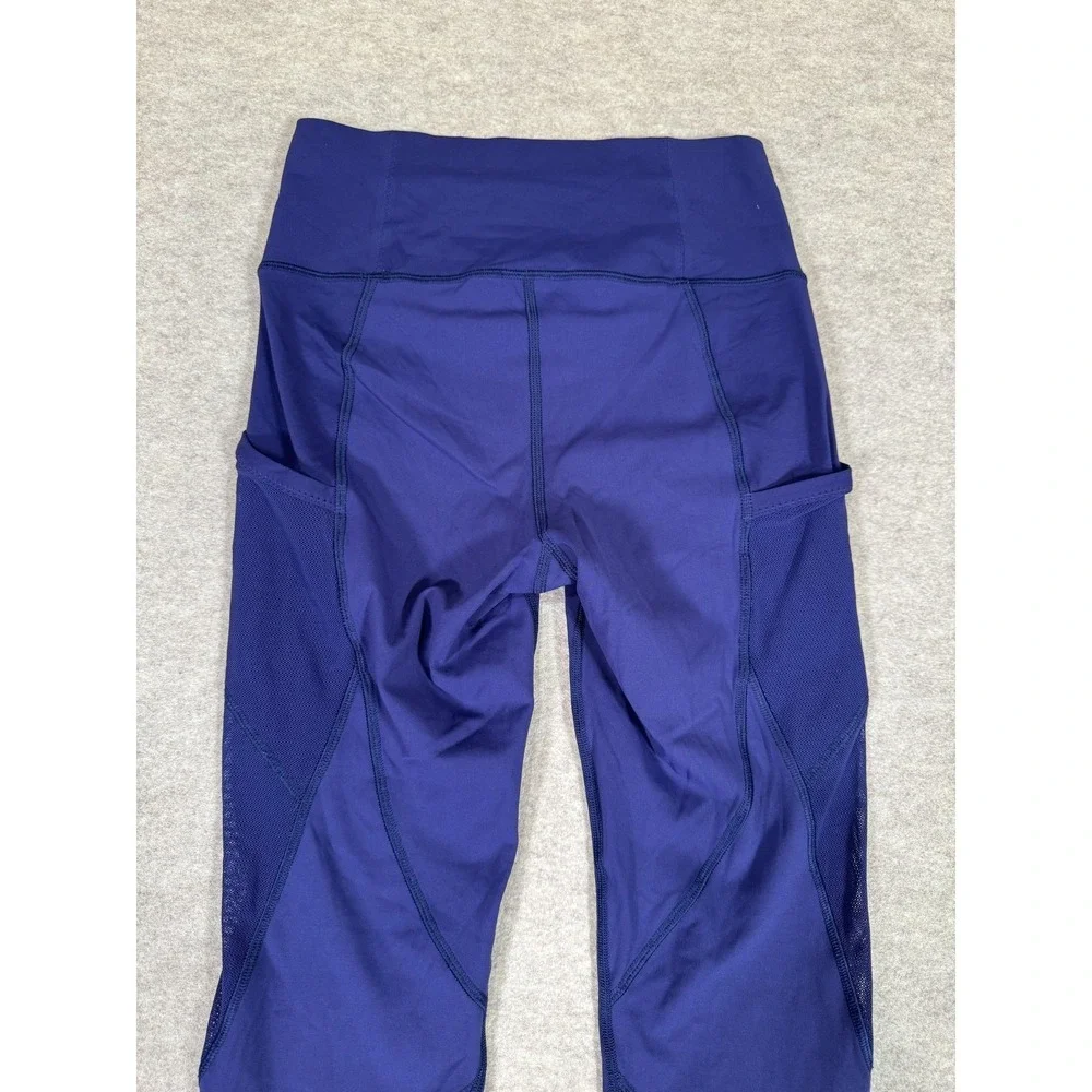 Lululemon Leggings‎ Womens 4 Blue Capri High Rise Mesh Pockets Running Yoga